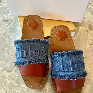 Chloe Woody Flat Slides